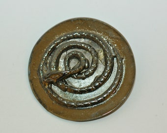 Silver Snake Button Sz 1 5/8"