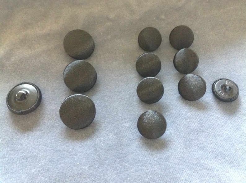 Black Tuxedo Button Set. Black Satin Buttons. 4front and Etsy Denmark