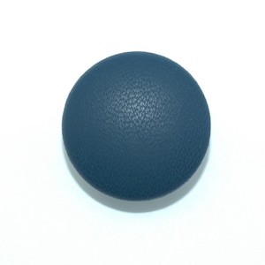 Very Dark Navy Midnight Blue Leather Button