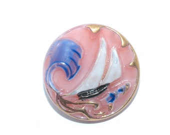 Pink Glass Button | Etsy