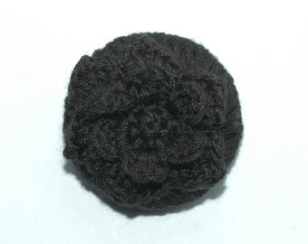 Big Black Crochet Button Size 1 1/2"