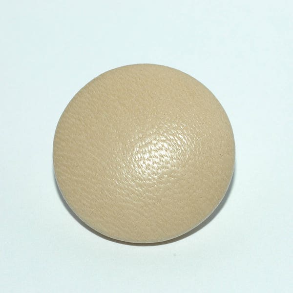 Light Tan Leather Button. Covered Leather Button