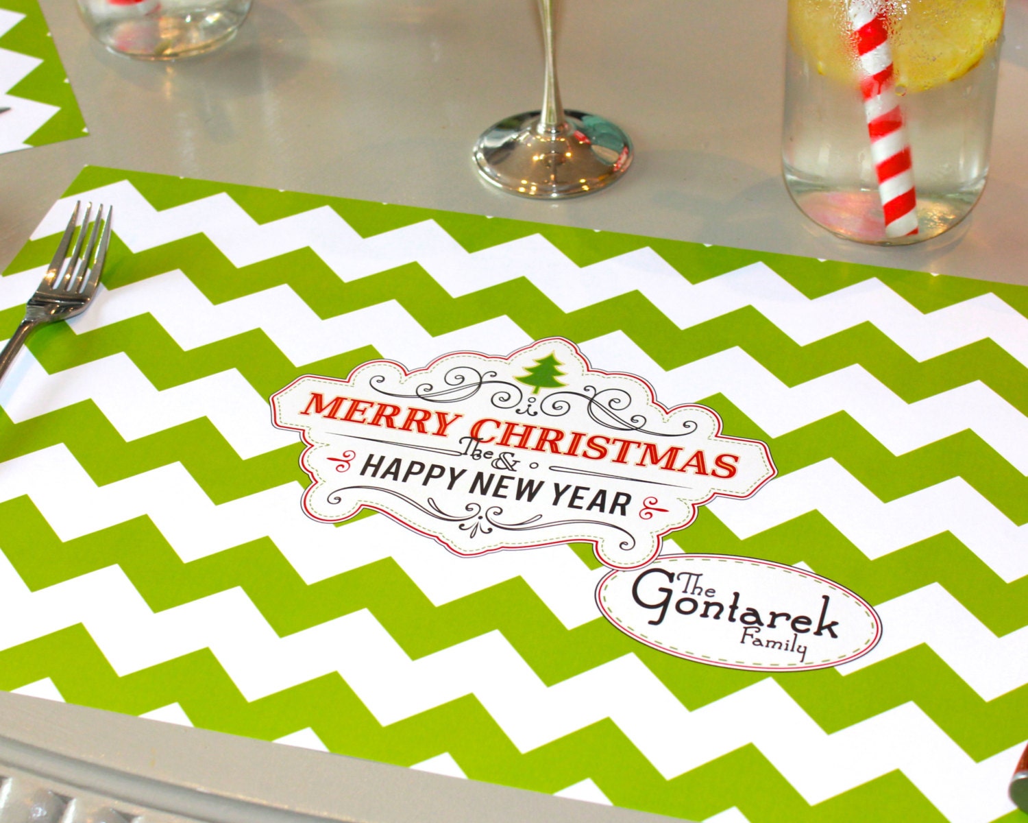 Personalized Paper Placemats for Christmas Holidays Vintage Etsy