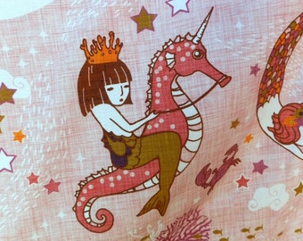 Copertina per neonati a tema sirena, trapunta in cotone per cameretta, tessuto in stile Nouveau Boho