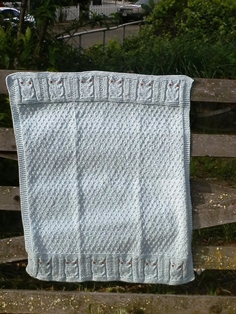 Knitting Pattern Owl Blanket Bird Blanket Digital Pattern Etsy