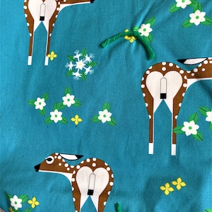 Deer Quilt, Fawn Baby Blanket, Cotton Child Blanket, Deer Throw, Doe Blanket, Deer Nursery Decor, Charley Harper Fabric, 100% Organic Fabric