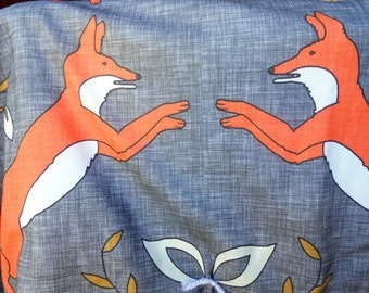 Copertina per neonati con volpe, trapunta in cotone, decorazione per cameretta a tema bosco, tessuto Andrea Lauren