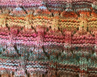 Child Blanket Knitting Pattern, Baby Blanket Knit Pattern, Colorful Knitting Pattern, Beginner Knitting Pattern, Bohemian Knitting Pattern