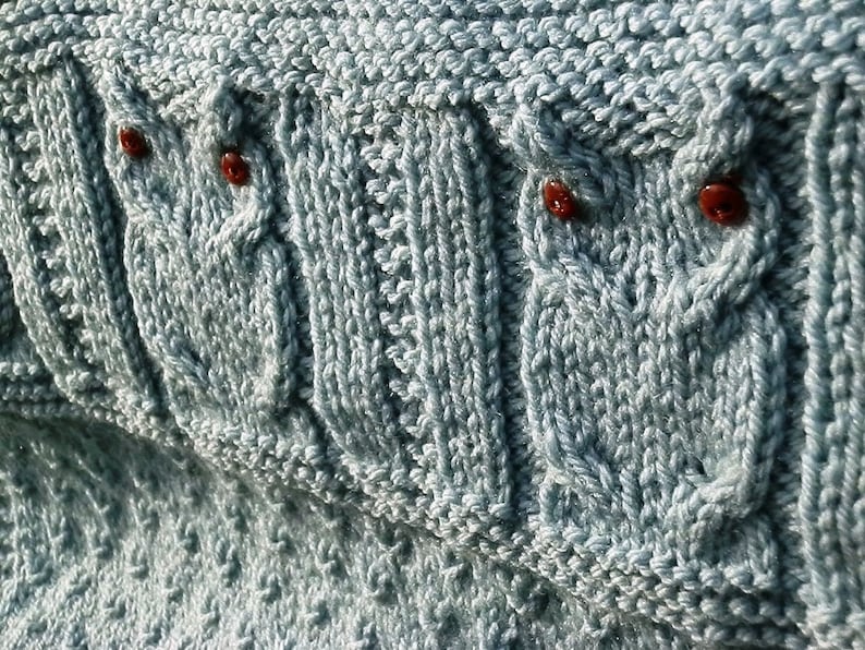Knitting Pattern Owl Blanket Bird Blanket Digital Pattern Etsy