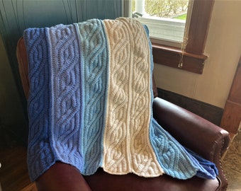 Afghan Knitting Pattern, Throw Knitting Pattern, Knitted Afghan Pattern, Intermediate Knitting Pattern, Colorful Blanket Knitting Pattern,