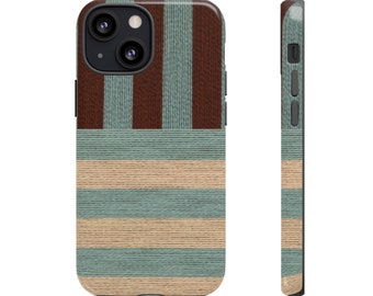 Top and Bottom Stripe - Dark Sierra + Cactus + Natural - Tough Case