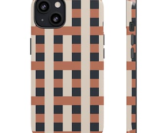 Natural Neutral Grid - Spice on Charcoal - Tough Case