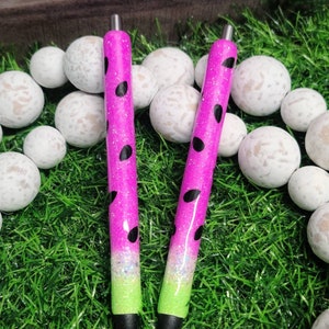 Watermelon Glitter Pen, Summer Fun, Writing, Inkjoy Gel Pen, Refillable, Black Pen! Fun Gift To Give