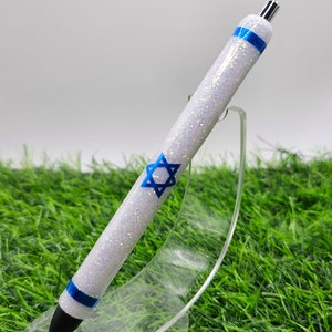 Israel Inkjoy Gel Pen, I Stand With Israel, Black Ink, REFILLABLE, Unique Gift, Never Throw Away!