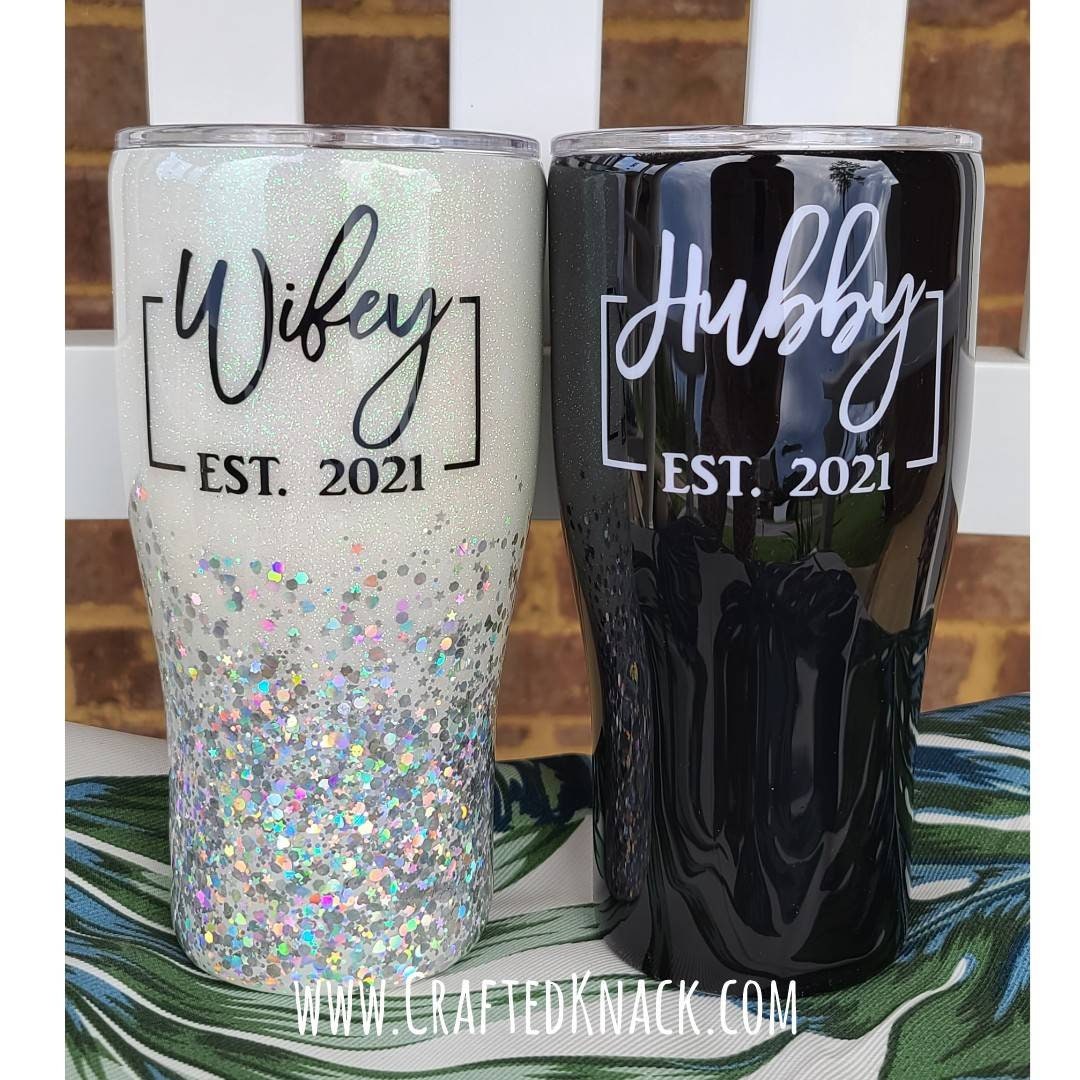 Wifey & Hubby Wedding Tumbler Set 30oz Stainless Steel and Etsy
