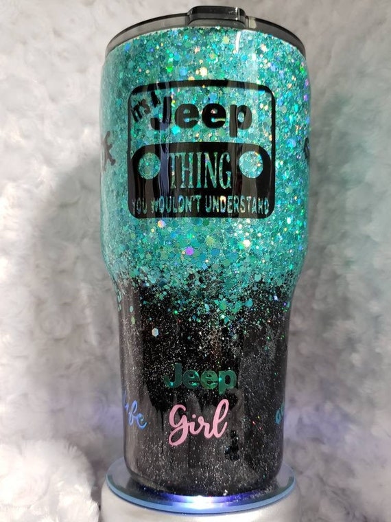 Jeep Tumbler W/lots of Decals Tumbler 24oz or 30oz Size Hot Etsy