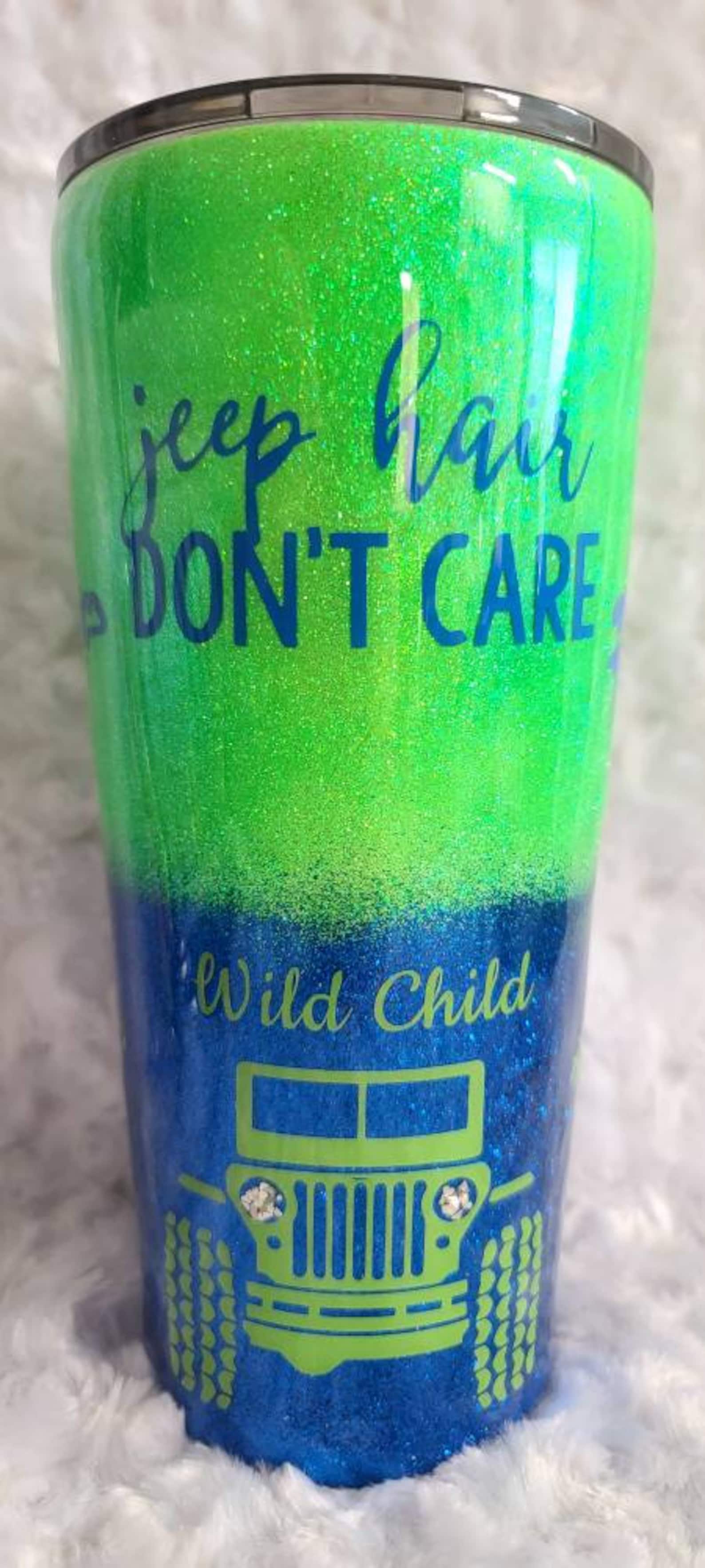 Jeep Tumbler w/Lots of Decals Tumbler 24oz or 30oz size Hot Etsy