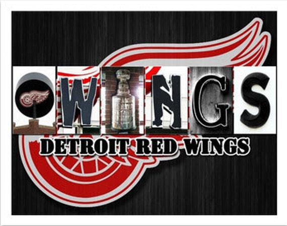 Detroit Red WINGS Word Art Poster Board 11x14, 16x20, 20x30 - Michigan  Sports, Hockey, Photography, Fun Gifts, or For Home Decorating!