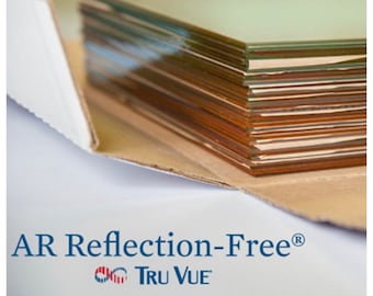 Tru Vue AR Reflection-Free Glass - Filters 78% of UV Rays- Upgrade Add-On to Existing Frame order- Sizes under 16x20