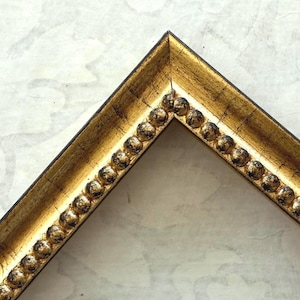 Distressed Gold Picture Frame w/Bead- Vintage- Custom Sizes A4 A3 A2 4x4 4x6 5x7 8x8 8x10 8.5x11 9x12 10x10 12x12 11x14 16x20 18x24