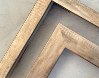 Champagne Silver Picture Frame- Contemporary Design- Custom & Standard Sizes 8x10 9x12 11x14 16x20 20x24 24x36 30x40 A1 A2 A3 A4
