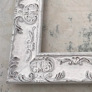 White Ornate Picture Frame - Carved Shabby Chic Picture Frame- Custom Framing-A5 A4 A3  5x5 5x7 8x10 8.5x11 9x12 10x10 11x15 16x20 18x24