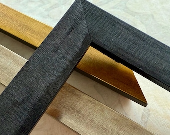 Etched Industrial Black Picture Frame - Contemporary Minimalist Design - Custom Sizes Available