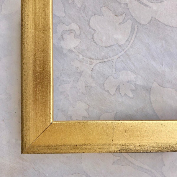 Square Lightly Distressed Gold Picture Frame, Large Frame Sizes 9x12 10x10 11x14 12x12 12x16 12x18 16x20 20x20 20x30 22x28 24x24 24x36