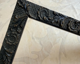 Vintage Black Picture Frame - Large Shadow Box Option, Gothic Floral A4 A3 A2 4x6 5x7 6x6 8x8 8x10 11x14 11x17 12x16 13x19 16x20 16x24 18x24