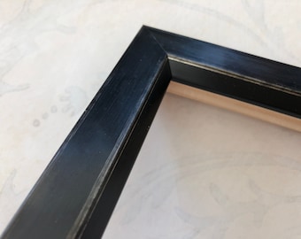 Contemporary  Black Picture Frame W/Silver Edge & Waxed Finish A5 A4 A3 5x5 5x7 8x10 8.5x11 9x12 10x10 11x14 12x16 12x18 16x20 18x24 20x24