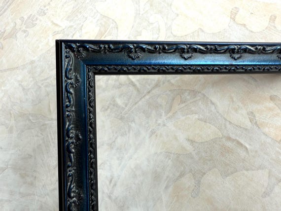 Indigo Blue Ornate Picture Frame- Gothic Picture Frame- Custom Frame- A5 A4 A3 5x5 8x8 8x10 8.5x11 9x12 10x10 11x14 12x12 12x16 12x18 16x20