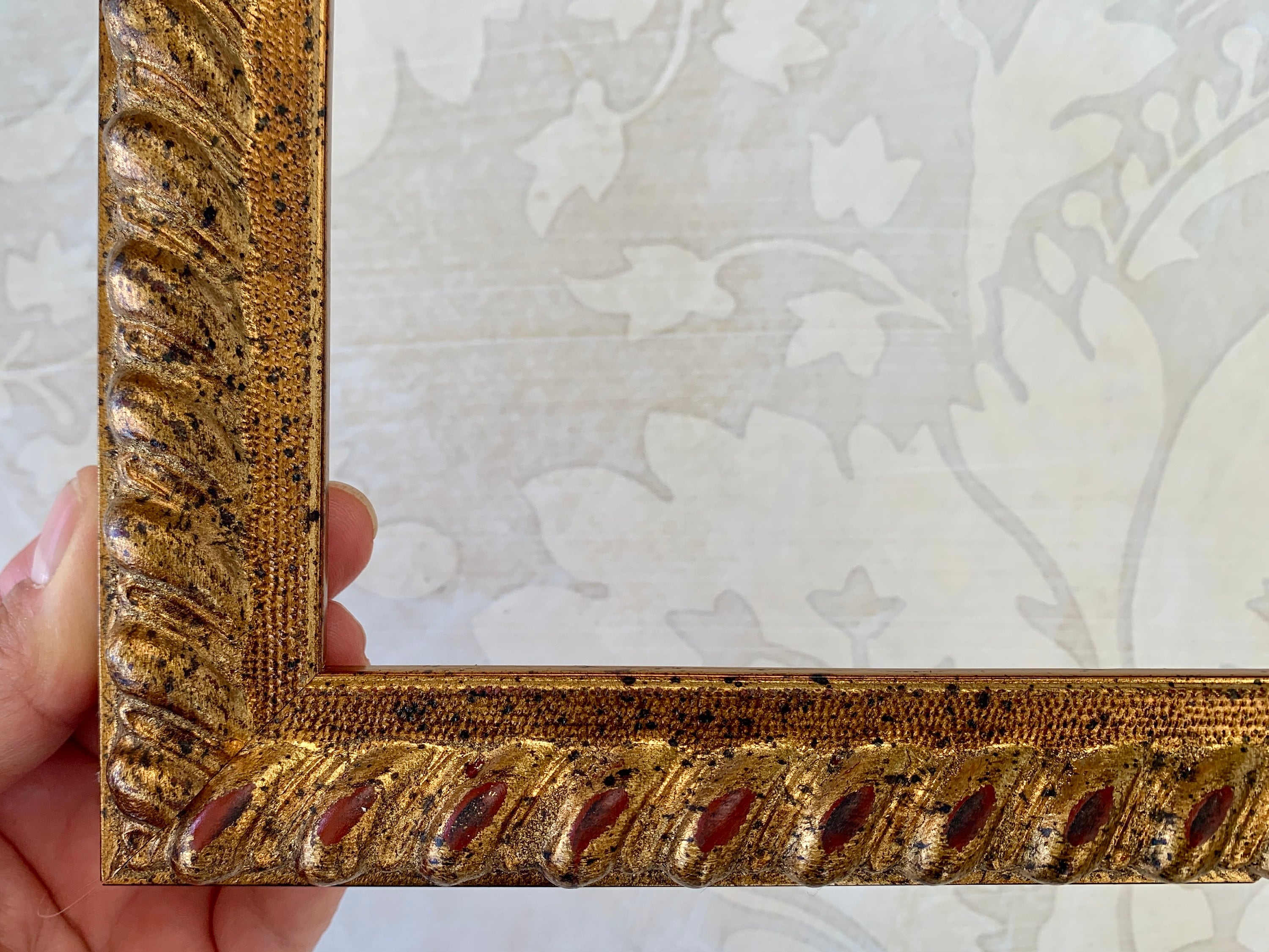 Antiqued Gold Picture Frame W/rope Detail- Vintage Gold Photo