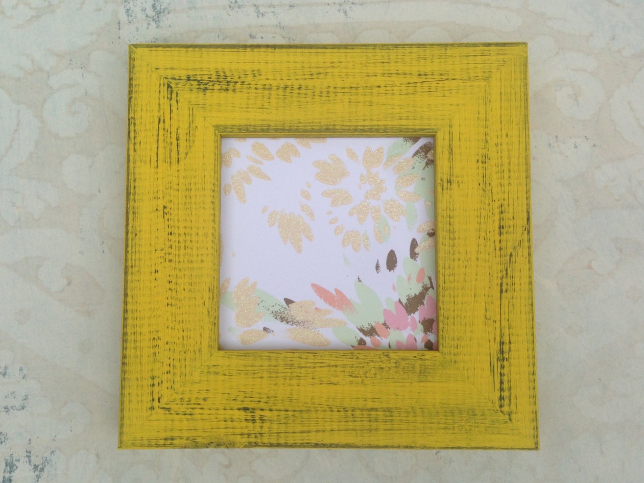 Rustic Wood Yellow Picture Frame 4x4 4x6 5x5 5x7 8x8 Etsy