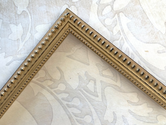 Vintage Light Matte Gold Picture Frame w/ Doubled Bead - Custom Picture Frames - 4x4 5x7 6x8 8x10 8.5x11 11x14 11x17 16x16 16x20 A6 A5 A4 A3