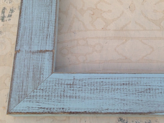Rustic Cottage Blue Picture Frame 4x4, 4x6, 5x5, 5x7, 8x8, 8x10, 8.5x11, 11x14  Blue Beach Cottage Custom Frame