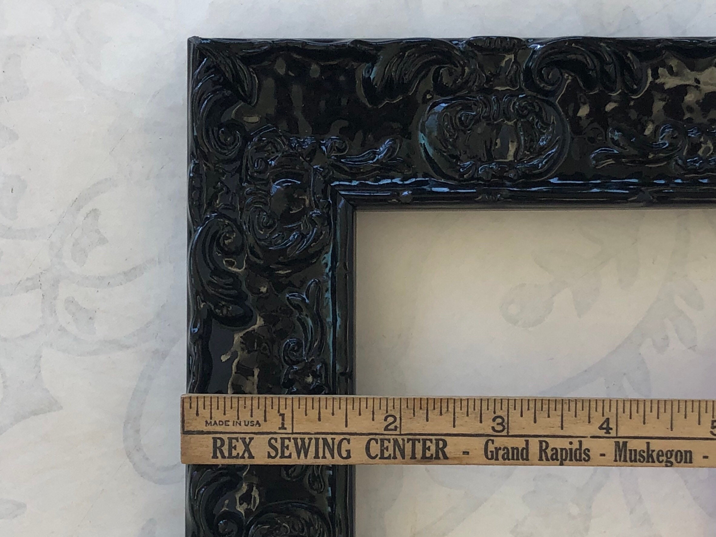 Ornate Black Lacquer Picture Frame Vintage Victorian Gothic Etsy