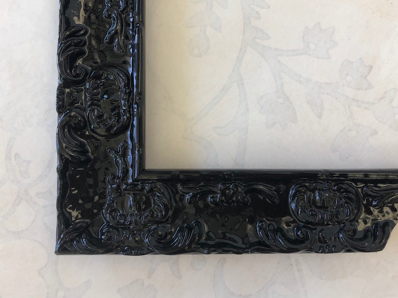 Ornate Black Lacquer Picture Frame Vintage Victorian Gothic Etsy