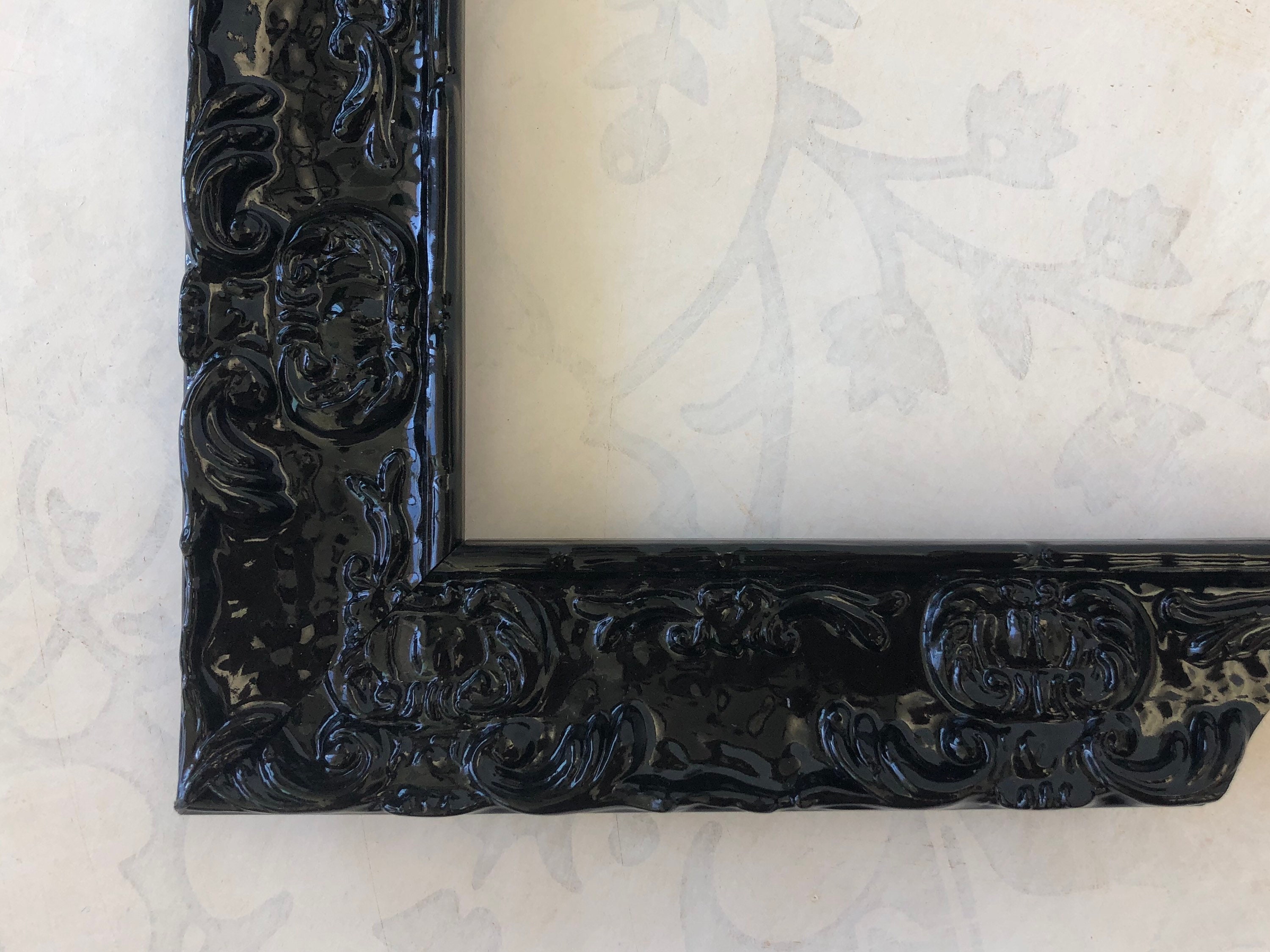 Ornate Black Lacquer Picture Frame Vintage Victorian Gothic Etsy
