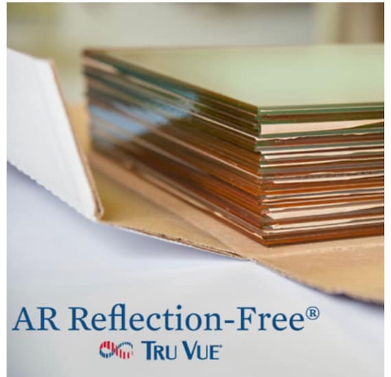Tru Vue AR Reflection-Free Glass - Filters 78% of UV Rays- Upgrade Add-On to Existing Frame order- Sizes under 16x20