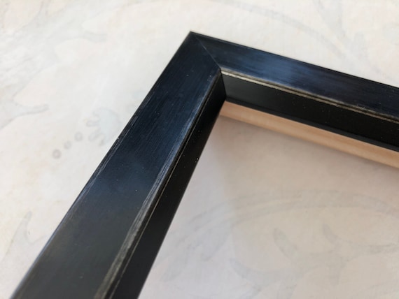 Contemporary  Black Picture Frame W/Silver Edge & Waxed Finish A5 A4 A3 5x5 5x7 8x10 8.5x11 9x12 10x10 11x14 12x16 12x18 16x20 18x24 20x24