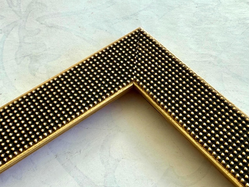 Fine Beaded Antique Gold Picture Frame- Custom Picture Frames- A4 4x4 4x6 5x7 7x11 8x8, 8x10 8.5x11 9x12 10x10 12x12 11x14 16x20 18x24 24x30 image 1