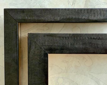 Industrial Black Picture Frame- Etched Metallic Finish- Stretcher Bar Depth- Custom Size- 9x12 11x14 16x20 20x24 24x36 30x40 A1 A2 A3 A4