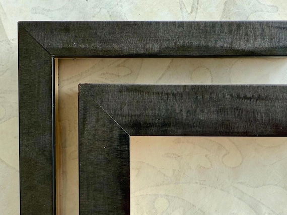Industrial Black Picture Frame- Etched Metallic Finish- Stretcher Bar Depth- Custom Size- 9x12 11x14 16x20 20x24 24x36 30x40 A1 A2 A3 A4