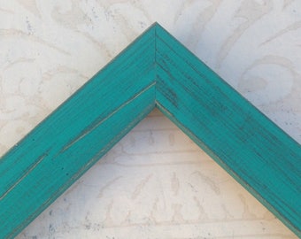 Rustic Turquoise Blue Picture Frame - 4x4, 4x6, 5x5, 5x7, 8x8, 8x10, 8.5x11, 11x14, 16x20, 18x24, 24x30 Beach Cottage Picture Frames, Teal