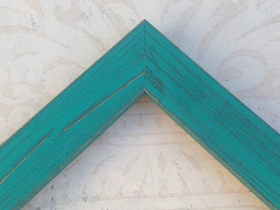 Rustic Turquoise Blue Picture Frame - 4x4, 4x6, 5x5, 5x7, 8x8, 8x10, 8.5x11, 11x14, 16x20, 18x24, 24x30 Beach Cottage Picture Frames, Teal