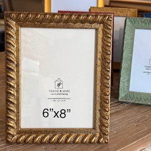 Antiqued Gold Picture Frame W/Rope Detail- Vintage Gold Photo Frame A5 A4 A3 5x5 8x8 8x10 8.5x11 9x12 11x14 12x12 12x16 12x18 16x20 18x24 image 6