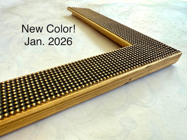 Fine Beaded Antique Gold Picture Frame- Custom Picture Frames- A4 4x4 4x6 5x7 7x11 8x8, 8x10 8.5x11 9x12 10x10 12x12 11x14 16x20 18x24 24x30 image 2
