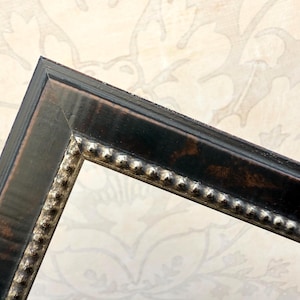 Natural Wood Picture Frame w/Silver Bead 4x4,4x6,5x5,5x7,8x8,8x10,10x10,8.5x11 + Custom Sizes, Rustic Dark Wood Frame, Wood Diploma Frame