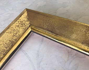 Wedged Distressed Gold Picture Frame- Custom Picture Frame- A5 A4 8x8 8x10 8.5x11 9x9 9x12 10x10 12x12 11x14 16x20 18x24 20x24 24x36