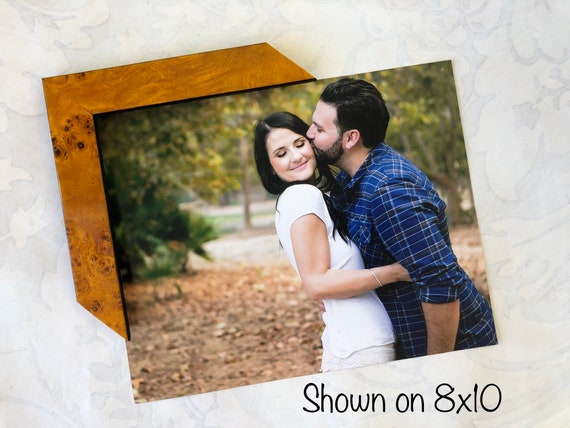 Bright Honey Poplar Burlwood Picture Frame- Custom Framing Bright Honey Poplar Burlwood Picture Frame- Custom Framing